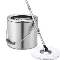 Hand Pressure Rotate The Mop Bucket Stainless Steel Single Barrel Dual Drive Dry The Mop Mops DELICATEWNN
