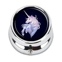Guojew Cute graphic unicorn Custom Fashion Round Pill Box Tablet Holder Pocket Purse Organizer Case Decoration Box