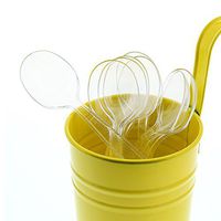 AmerCare Heavy Weight Clear Polystyrene Soup Spoons, Case of 1000 (10 Boxes of 100)