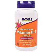 Now Foods, Vitamin D-3, High Potency, 1,000 IU, 180 Softgels