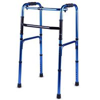 Walking Frame Folding Lightweight Aluminium 8 Levels Height Adjustable Secure Non Slip Walker Aid Handicapped and Disabled Users Forearm Support Walker 76.5-94.5Cm
