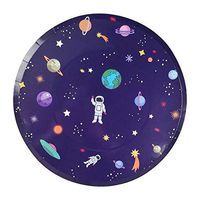 Cieovo 24 Count Outer Space Solar System Disposable Plates, Space Planet Disposable Dinner Dessert Plates for Space Themed Baby Shower Birthday Christmas Party Favor Supplies
