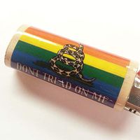Don't Tread on Me (Rainbow) Flag Lighter Case Holder Sleeve Cover Fits Bic Lighters