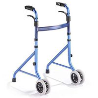 Walkers Folding Aluminum Alloy Double Handrails Wheel Elderly Disabled Walking Auxiliary Four-Legged Stick 2 Color 58cm56cm81.8cm MUMUJIN (Color : Blue)