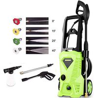 Homdox Pressure Washer, Power Washer with 2600 PSI,1.6GPM, (4) Nozzle Adapter, Longer Cables and Hoses and Detergent Tank,for Cleaning Cars, Houses Driveways, Patios (Green)