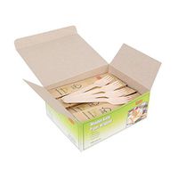 Gmark Disposable Wooden Forks Paper Wrapped | Pack of 100-6.5" Forks | 100% All-Natural, Eco-Friendly, Biodegradable, and Compostable 100 ct Individually Wrapped in Box GM1026
