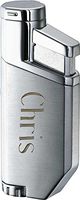 Personalized Portofino Satin Chrome Wind-Resistant Torch Flame Lighter Free Engraving