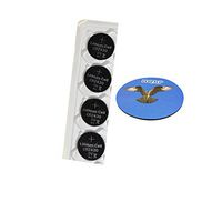 HQRP 4-Pack Coin Lithium Battery for Berlitz Interpreter 2 + HQRP Coaster