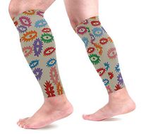 KEAKIA Eyes Pattern Calf Compression Sleeves Shin Splint Support Leg Protectors Calf Pain Relief for Running, Cycling, Travel, Sports for Men Women (1 Pair)
