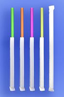 Wow Plastics Inc. Jumbo Straw 7.75" - Paper Wrapped - Neon - 24/500 (12,000/Case)