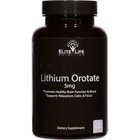 Lithium Orotate 5mg - Best Super Minerals Supplement for Men and Women - Pure, Natural, Vegan, and Bioavailable - Optimal for Relaxation, Clarity, Focus, Mood, Memory, and Brain Support - 120 Capsules