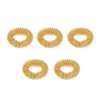 guohanfsh 5/10Pcs Massage Acupuncture Finger Rings Health Care Acupressure Hand Massager Body Pain Relief Golden-5 Pcs *