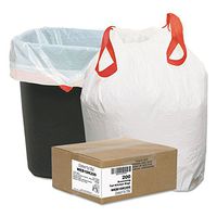 Draw 'n Tie 1DK200 Heavy-Duty Trash Bags, 13gal.9mil, 24.5 x 27 3/8, White, 200/Box