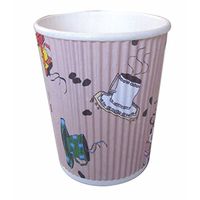 PacknWood Corrogated Paper Coffee Cup with Teacup Design, 8 oz. Capacity (Case of 1000)