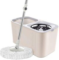 YUSZAS 360 ° Spray Cleaning Mop, A Floor Mop Bucket Set/Self-cleaning Mop/Belt Microfiber Mat/Drying Flat Mophead 360 ° / Double Sheave Bucket System For All Household Kitchen Floor Cleaning Flo