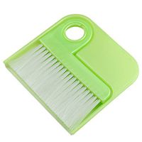 MXY Broom and Dustpan Set Plastic Handle Mini Corner Cleaner Angle Brush for Sofa, Desk, Car Mat, Bed, Keyboard and More (Green)