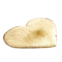 MG554zy0 Fluffy Love Heart Shape Plush Rug Anti-Slip Carpet Door Mat Home Bedside Decor Fluffy Love Heart Shape Plush Rug Anti-Slip Khaki 4050