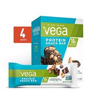 Vega Protein Snack Bar Chocolate Peanut Butter (4 Count) - Plant Based Vegan Protein Bars, Non Dairy, Gluten Free, Non GMO