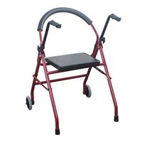 Walkers Wheeled Steel Tube Armrest Folding Can Sit Elderly Disabled Walking Stick Auxiliary Four-Legged Rehabilitation 59cm 56cm 75cm MUMUJIN