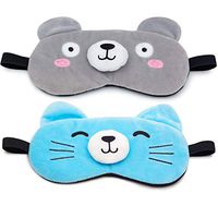 Bear&Cat Cute Sleep Eye Mask with Gel Pad, Hot & Cold Therapy for Insomnia Puffy Eyes, Super Soft and Light, for Sleeping, Shift Work,Blindfold Eyeshade for Men Women Kids Boy Girl