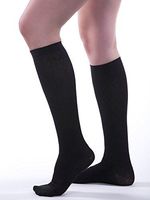 Allegro Women’s 18-22 mmHg Premium 109 Microfiber Diamond Trouser Sock (Black) Large