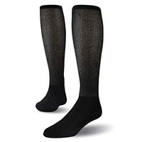 +MD 4 Pack Men’s Extra Wide Non-Binding Diabetic and Circulatory Bamboo Over The Knee Socks with Cushioned Sole 4Black13-15