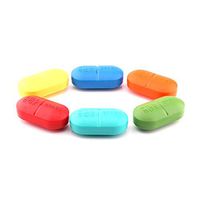 Yosoo Set of 4 Portable Classify Mini Pill Box Drug Storage Case with 6 Compartments, Lovely Pill Dispenser Medicine Organizer Container