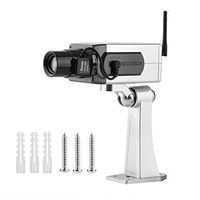 Zerone Bullet Dummy Camera, Fake Bullet CCTV Waterproof Auto Rotation Movement Security Camera Surveillance System With Realistic Look Flashing LED for Indoor & Outdoor