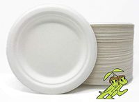 100% Compostable Heavyweight 6 inch plates, 1000ct BULK VALUE PACK, Made from Sugar Cane Bagasse, Mr. Green Guys Compostable Plates