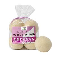 Organic Chix All Natural Lavender Infused Dryer Balls - 100% Pure Wool, Reusable & Natural Alternative to Fabric Softener & Dryer Sheets - Handmade in USA, Non-GMO (4 Pack, 1000+ Loads)