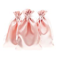 Knitial 5" x 8" Rose Gold Satin Gift Bags, Jewelry Bags, Wedding Favor Drawstring Bags Baby Shower Christmas Gift Bags 50 per Pack