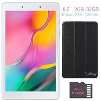 Samsung Galaxy Tab A 8.0-inch Touchscreen (1280x800) Wi-Fi Tablet Bundle, Qualcomm Snapdragon 429 Processor, 2GB RAM, 32GB Memory, Bluetooth, 32GB MicroSD Card, Tigology Case, Android 9.0 Pie OS