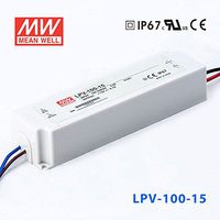 LED Driver Enclosed Switching Power Supply 15 Volts 6.7 Amps 100.5 Watts
