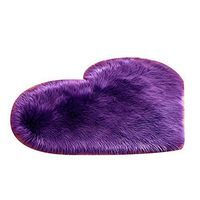 MG554zy0 Fluffy Love Heart Shape Plush Rug Anti-Slip Carpet Door Mat Home Bedside Decor Fluffy Love Heart Shape Plush Rug Anti-Slip Purple 9070cm