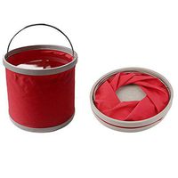 Enterest 11L Folding Bucket Multifuctional Lightweight Durable and Portable for Car Washing, Fishing Enthusiasts or Other Outdoor Activities Collapsible Bucket 10.8 x 9.4 Inches (Red)