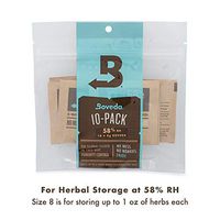 Boveda for Herbal Storage | 58% RH Humidity Control Pack | Size Medium for Use with Up to 1 Ounce (30 Grams) | 10-Count Resealable Bag