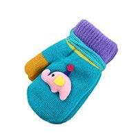 Smdoxi Toddler Cute Unisex Cute Thicken Cartoon Elephant Gloves (Dark Blue)