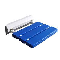 Bath Stool Aluminum Alloy Folding Chairs Bathroom Stool Wall Chair Bath Stool Shower Wall Mounted Shower Seat Change Shoe Bench for Hospital Elderly Apartment(2 Color Optional) (Color : Blue)