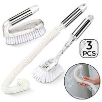 Kitchen Dish Sink Cleaning Brush Set Marble Pattern with Stainless Steel Handle Scrub Brush Long Handle Brush Bottle Brush Set for Cleaning
