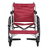 ChenCheng Wheelchair Light Folding Manual Trolley Full Steel Reinforcement Frame Old Age Wheelchair Medical Supplies (Color : Red)