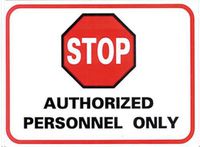 Stop-Authorized Personnel Only Sticker 10-Pack