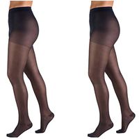 Truform 1775, Women's Sheer Compression Pantyhose, 15-20 mmHg, Tall, Navy, (Pack of 2)