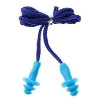 Jenny.Ben Waterproof Silicone Cord earplugs Travel Sleep Anti Noise earplugs Noise Reduction Swimming earplugs Ear Protection 2 Pairs Blue