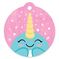 Narwhal Girl - Under The Sea Baby Shower or Birthday Party Favor Gift Tags (Set of 20)