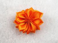 30pcs Double Satin Flowers Appliques Craft Wedding Party Sewing Decoration Upick (Orange)