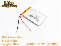 3.7V 1300mAh 404070 Lithium Polymer Ion Rechargeable Battery Lithium Polymer Li-Po Battery for MP4 GPS MP3 Bluetooth Stereo DIY Gift