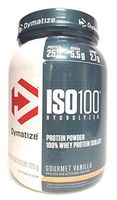 Dymatize ISO100 Hydrolyzed Protein Powder, 100% Whey Isolate Protein, 25g of Protein, 5.5g BCAAs, Gluten Free, Fast Absorbing, Easy Digesting, Gourmet Vanilla, 1.6 Pound