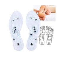 Viet's Insoles Massaging Insoles, Acupressure Magnetic Therapy Massage Insoles Magnetic Foot Therapy Pain Relief Magnetic Shoe Boots Pads (Transparent) - Men