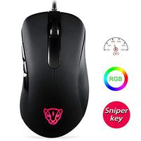 Motospeed V100 Dual Sensor 6200DPI RGB Optical Gaming Mouse with Sniper Key - Black