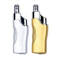 Navpeak Adjustable Length Telescopic Metal Lighter Kitchen Igniter Mini Refillable Butane Gas Lighter for Fireplace Candle BBQ Outdoor (Butane Not Included) (Silver+Gold)